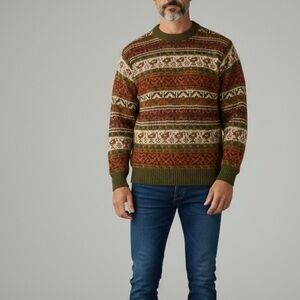 [M]Jones New York Men's Multicolor Fair Isle Patterned Wool Blend Sweater NWOT
